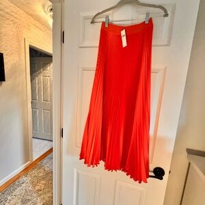 NWT Anthropologie Asymmetrical Skirt in Bright Orange